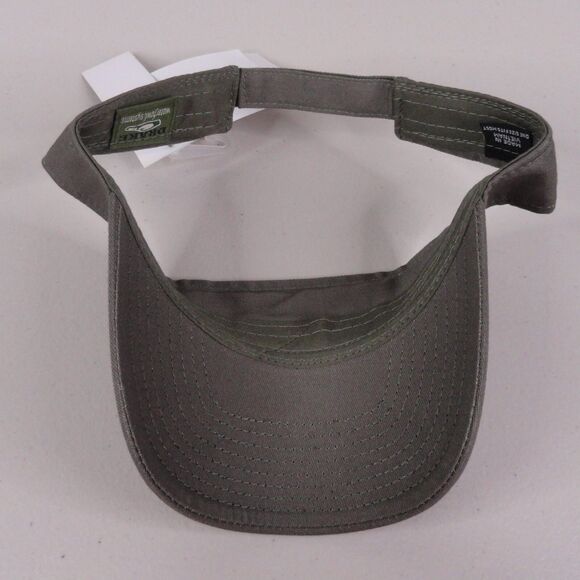 Drake DPF Fishing Logo Visor Olive Cotton Twill Low Profile Hat Cap NWT Outdoors - Picture 6 of 8